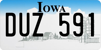 IA license plate DUZ591