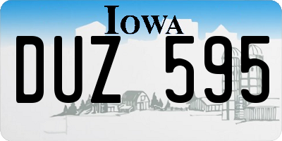 IA license plate DUZ595