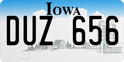 IA license plate DUZ656