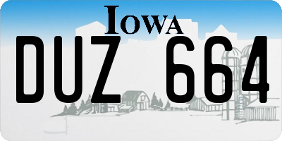 IA license plate DUZ664