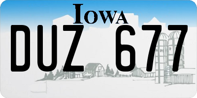 IA license plate DUZ677