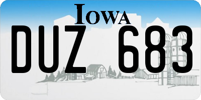 IA license plate DUZ683