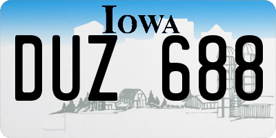 IA license plate DUZ688
