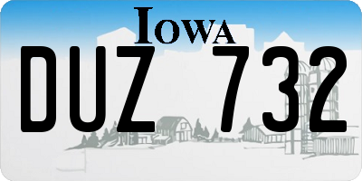 IA license plate DUZ732