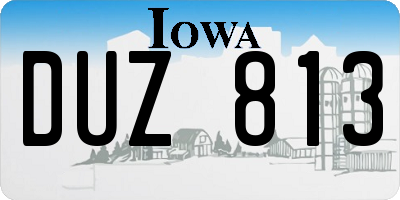 IA license plate DUZ813