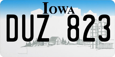 IA license plate DUZ823