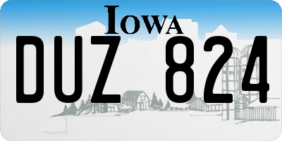 IA license plate DUZ824