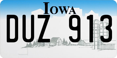 IA license plate DUZ913