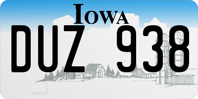 IA license plate DUZ938