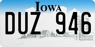 IA license plate DUZ946