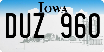 IA license plate DUZ960