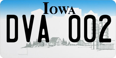 IA license plate DVA002