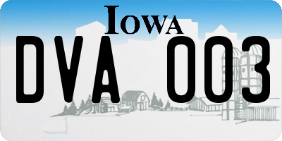 IA license plate DVA003