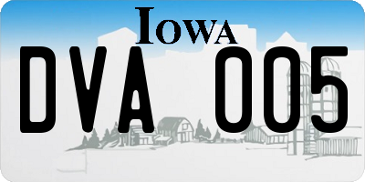 IA license plate DVA005