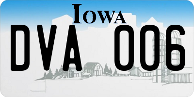 IA license plate DVA006