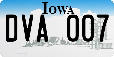 IA license plate DVA007