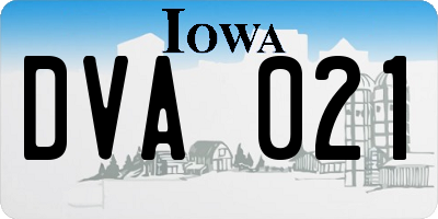IA license plate DVA021