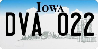 IA license plate DVA022