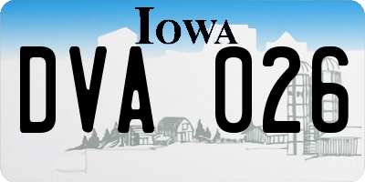 IA license plate DVA026