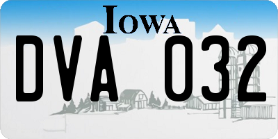 IA license plate DVA032