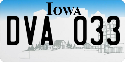 IA license plate DVA033