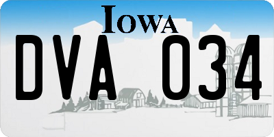 IA license plate DVA034