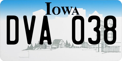 IA license plate DVA038