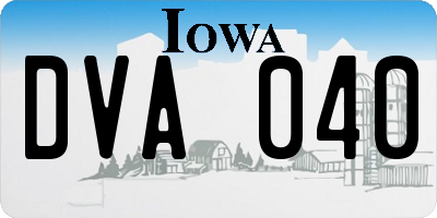 IA license plate DVA040