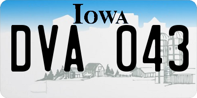 IA license plate DVA043