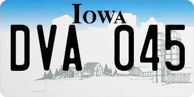 IA license plate DVA045
