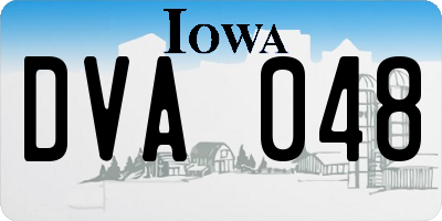 IA license plate DVA048