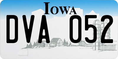 IA license plate DVA052