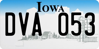 IA license plate DVA053