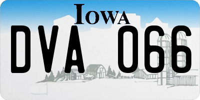 IA license plate DVA066