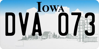 IA license plate DVA073
