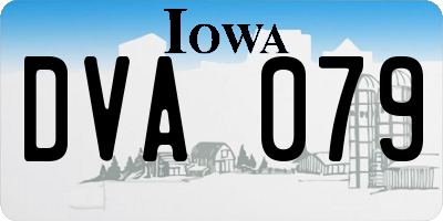 IA license plate DVA079