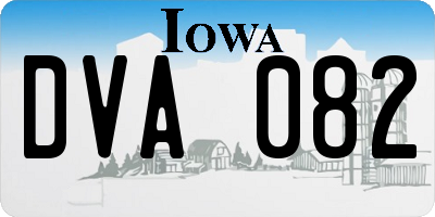 IA license plate DVA082