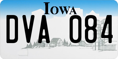 IA license plate DVA084