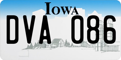 IA license plate DVA086