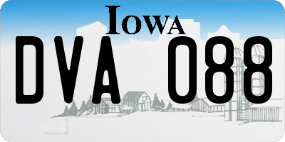 IA license plate DVA088