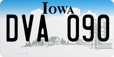 IA license plate DVA090
