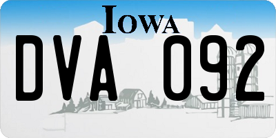 IA license plate DVA092