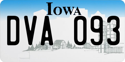 IA license plate DVA093