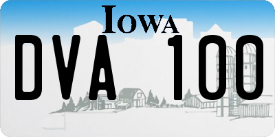 IA license plate DVA100