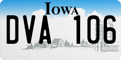 IA license plate DVA106