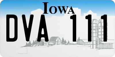 IA license plate DVA111