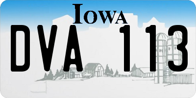 IA license plate DVA113