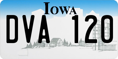 IA license plate DVA120