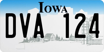 IA license plate DVA124