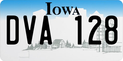 IA license plate DVA128